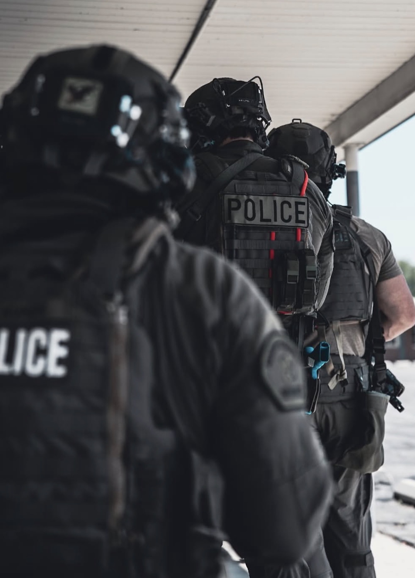Tactical police team on duty